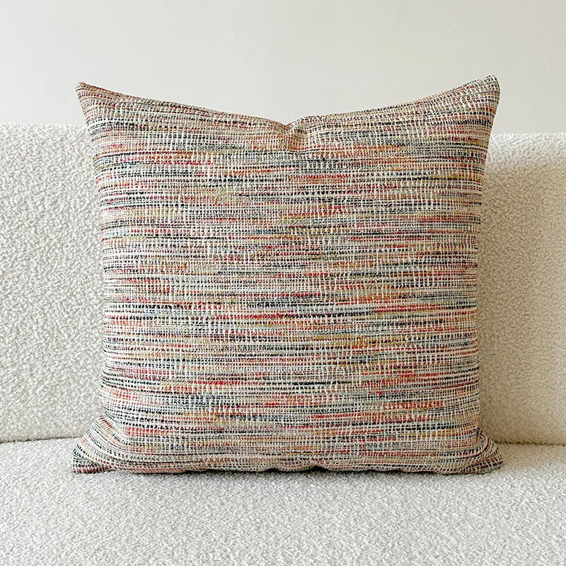 American-style jacquard pillow cover with botanical paisley pattern in amber colours