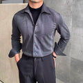 Men's casual asymmetric shirt in blue, grey, apricot, or black viscose blend with thermal insulation, sizes M-4XL