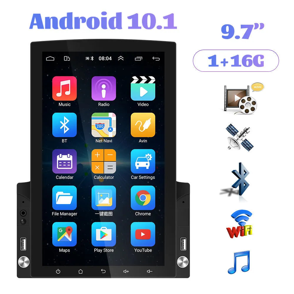 9.7 inch vertical screen Android 10.0 car MP5 player navigator with Bluetooth 4.0 and offline map