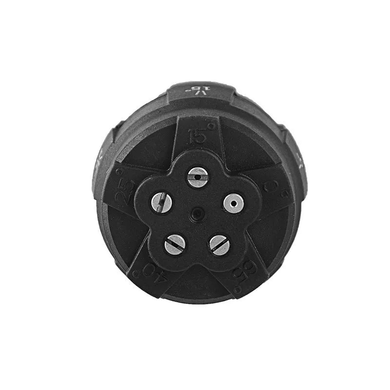 Multi-functional five-in-one plastic spray nozzle for high-pressure water guns with five pattern settings