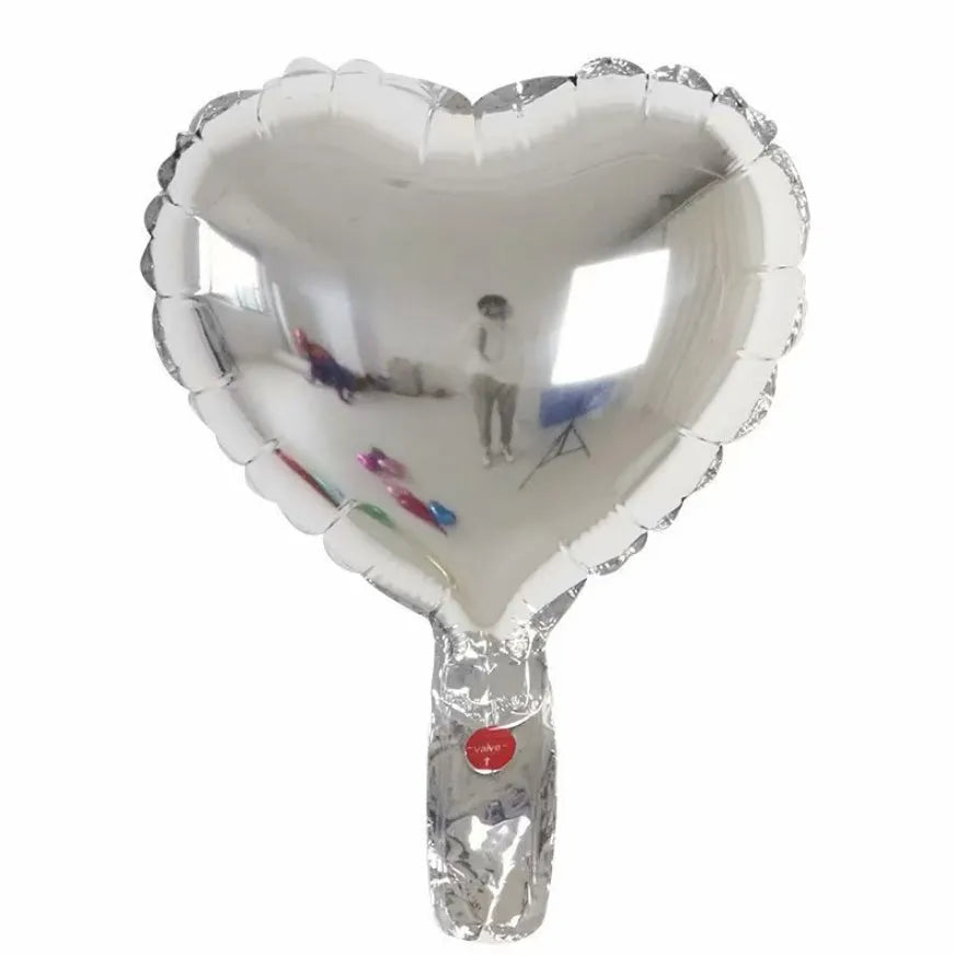 Five sparkling peach heart aluminium balloons in metallic colours for party decorations