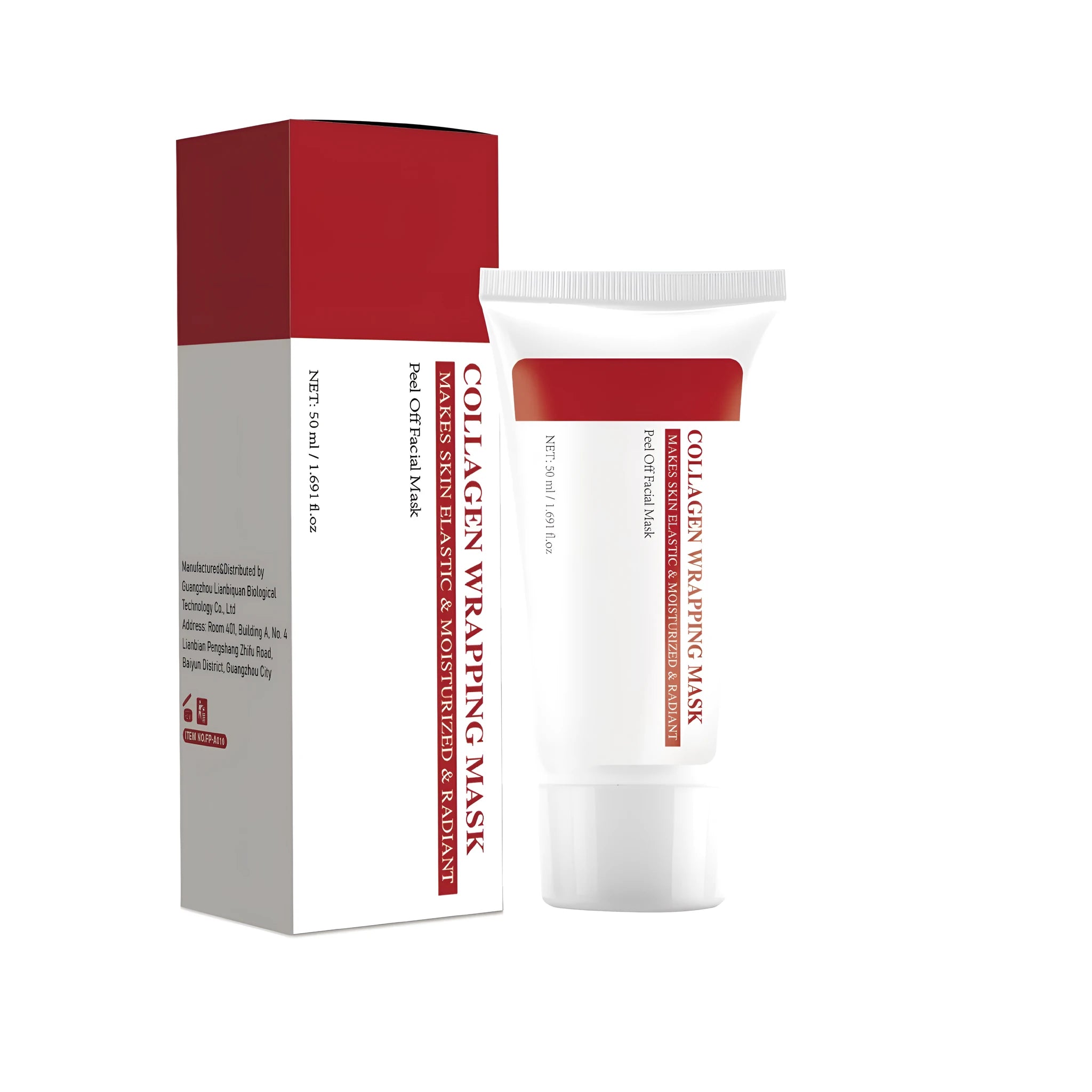 Single Hydrolysed Collagen sheet face mask with 50ml hydrating and brightening formula.