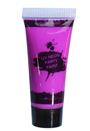 25ml tube of neon face and body paint in colours red, yellow, green, purple, orange, pink
