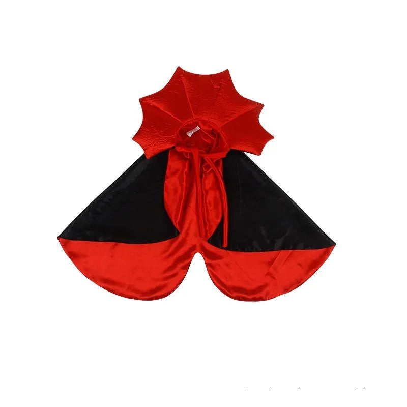 Black and red Halloween costume for cats and dogs on pet mannequin