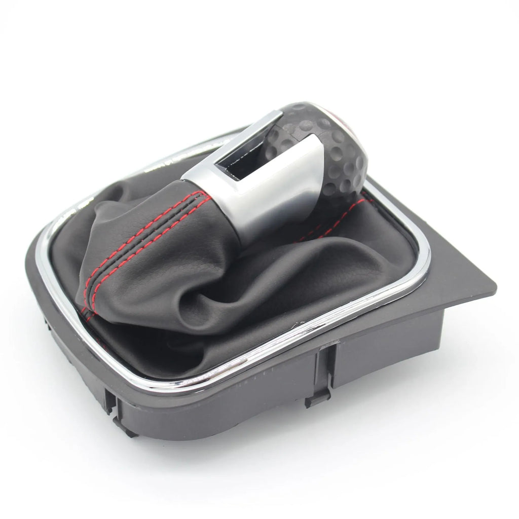 Leather gear shift knob replacement for Volkswagen Golf manual transmission with dust boot