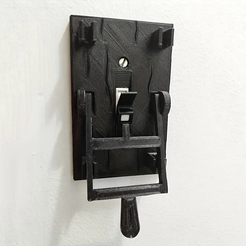 Retro-styled mechanical light switch with holiday decoration design and exposed mounting plate