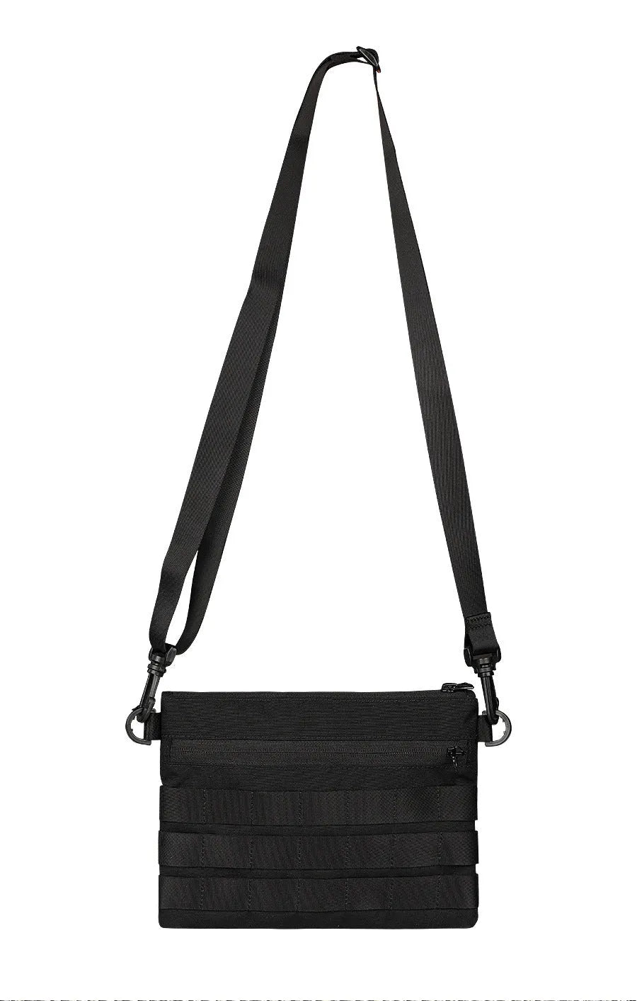 Solid black Oxford cloth portable organiser bag measuring 18cm by 3.5cm.