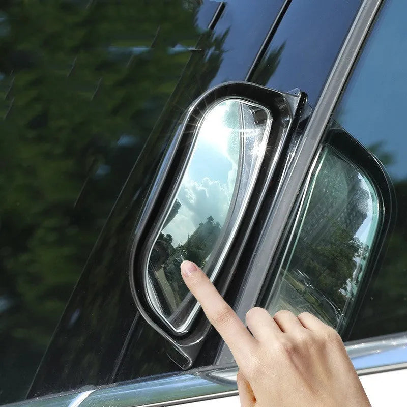 Two-row wide angle car rearview mirror with ABS construction and universal fit design