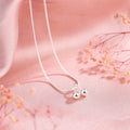 S925 sterling silver cherry necklace on adjustable snake bone chain for women.