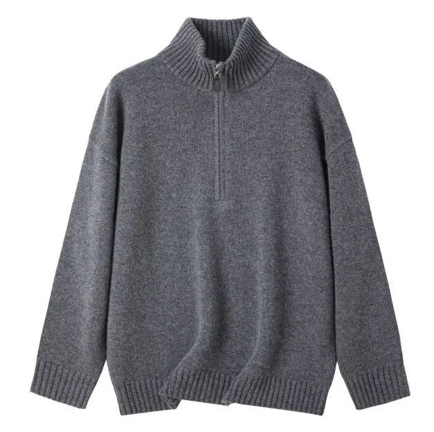 Women's loose lapels wool bandage dress in black, long sleeve pullover for autumn.