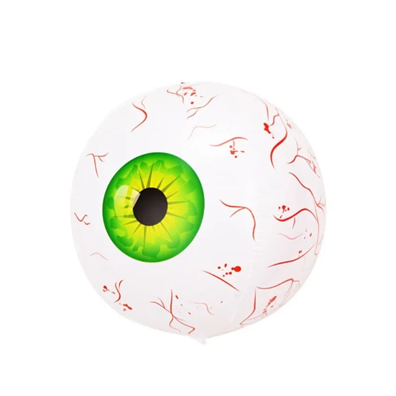 Halloween eyeball inflatable balloon with bloodshot design in green, blue or red colours