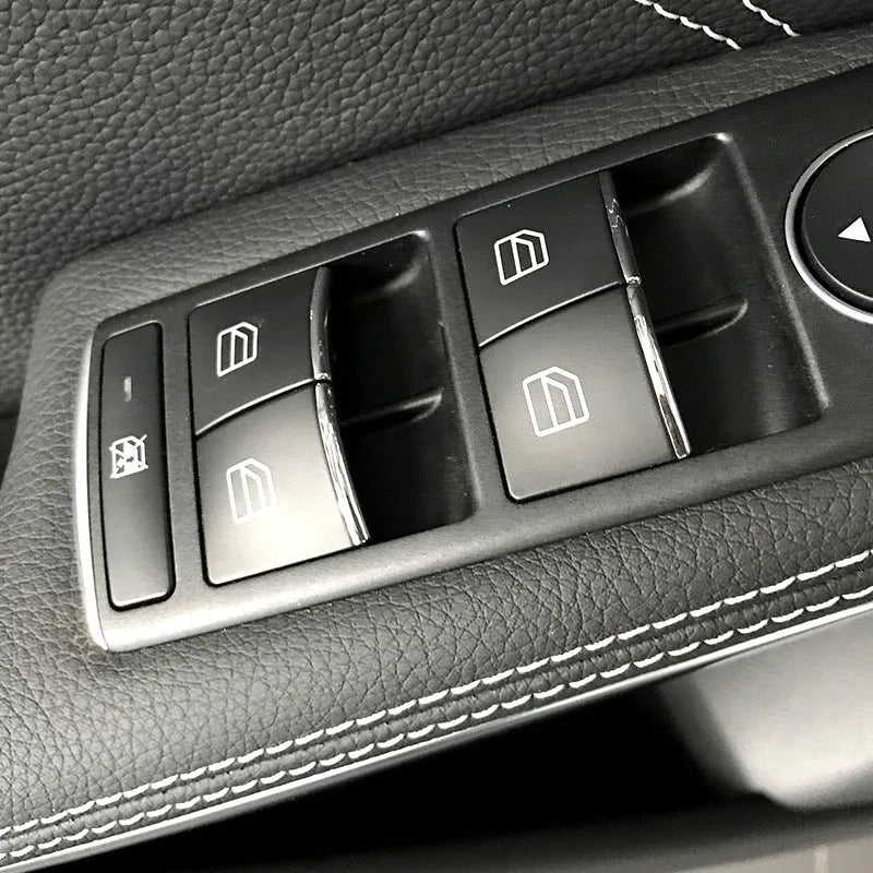Black glitter decorative sticker for car window lift button modification on ABS plastic backing