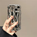 iPhone 17 silicone phone case with water ripple texture in green colour variant showing textured surface pattern