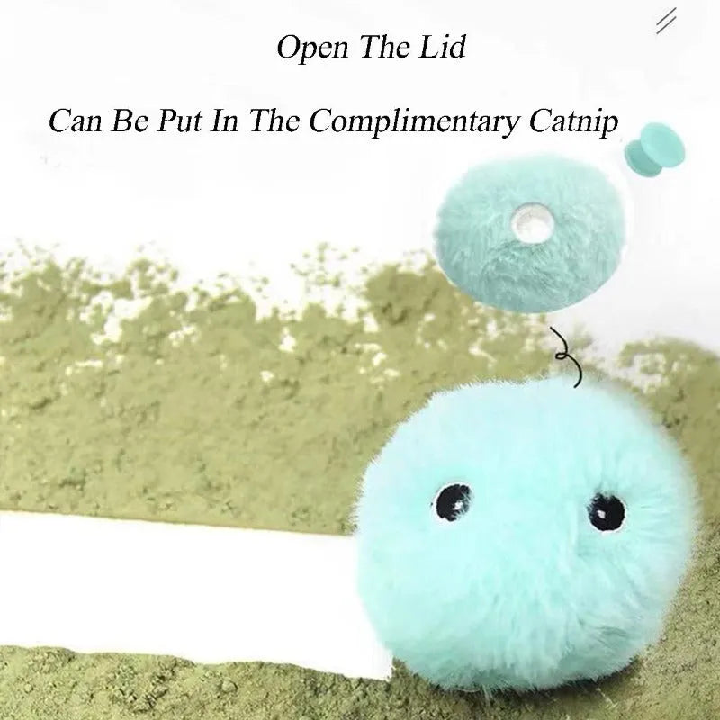 Colourful interactive cat toy ball with motion sensor producing animal sounds
