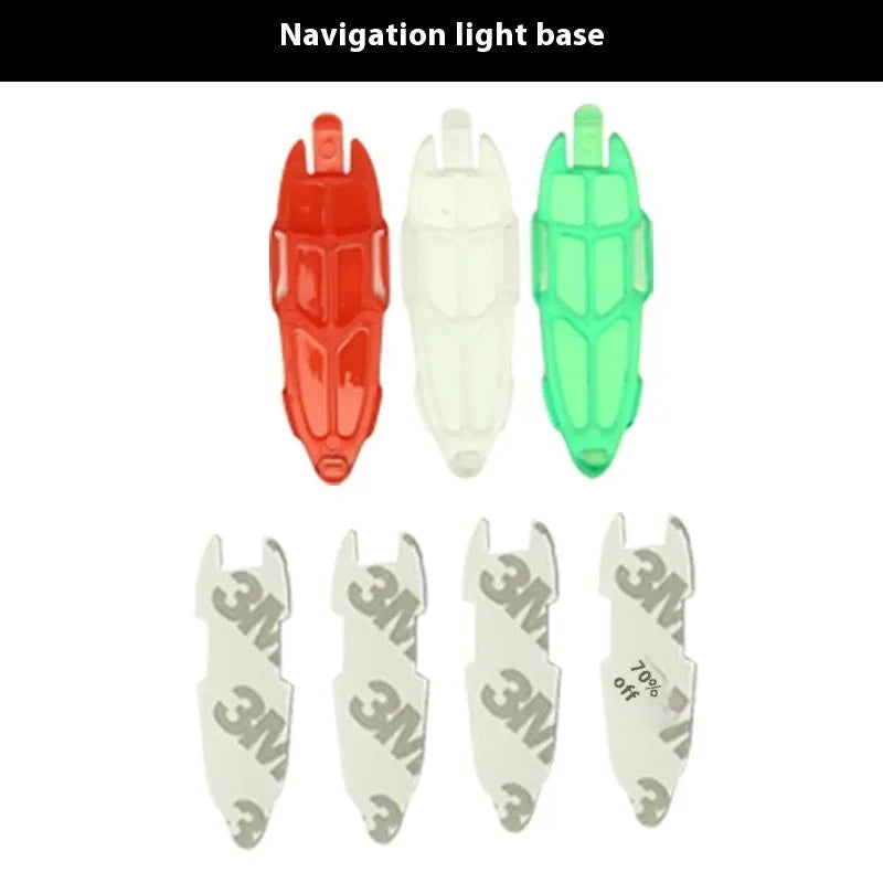 V3 wireless charging waterproof navigation light for model cars and ships, shown in green and red.