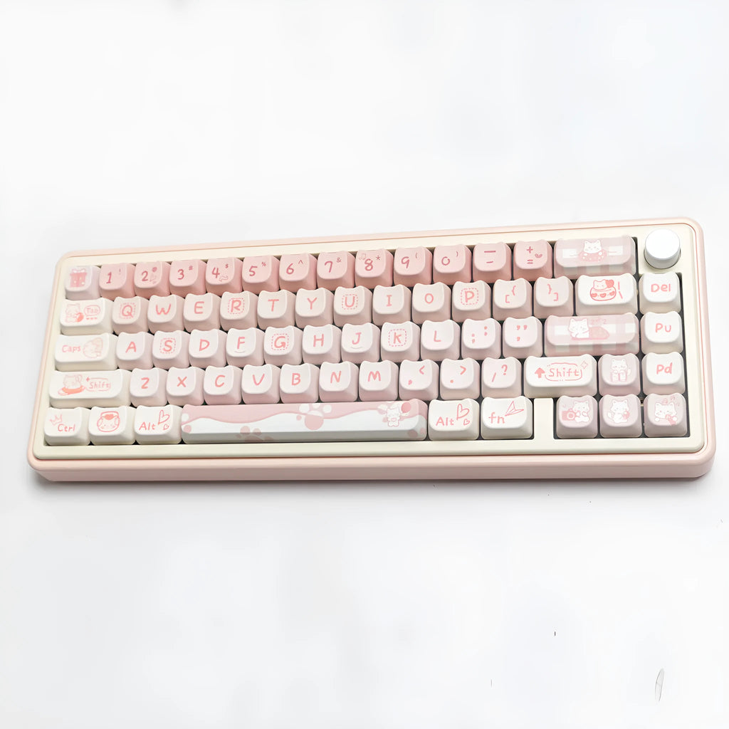 Full set PBT sublimation keycaps for mechanical keyboard showing complete alphanumeric layout