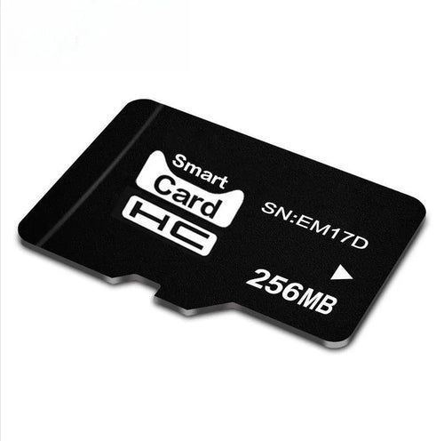 256MB TF memory card with a small built-in mini speaker on the packaging.