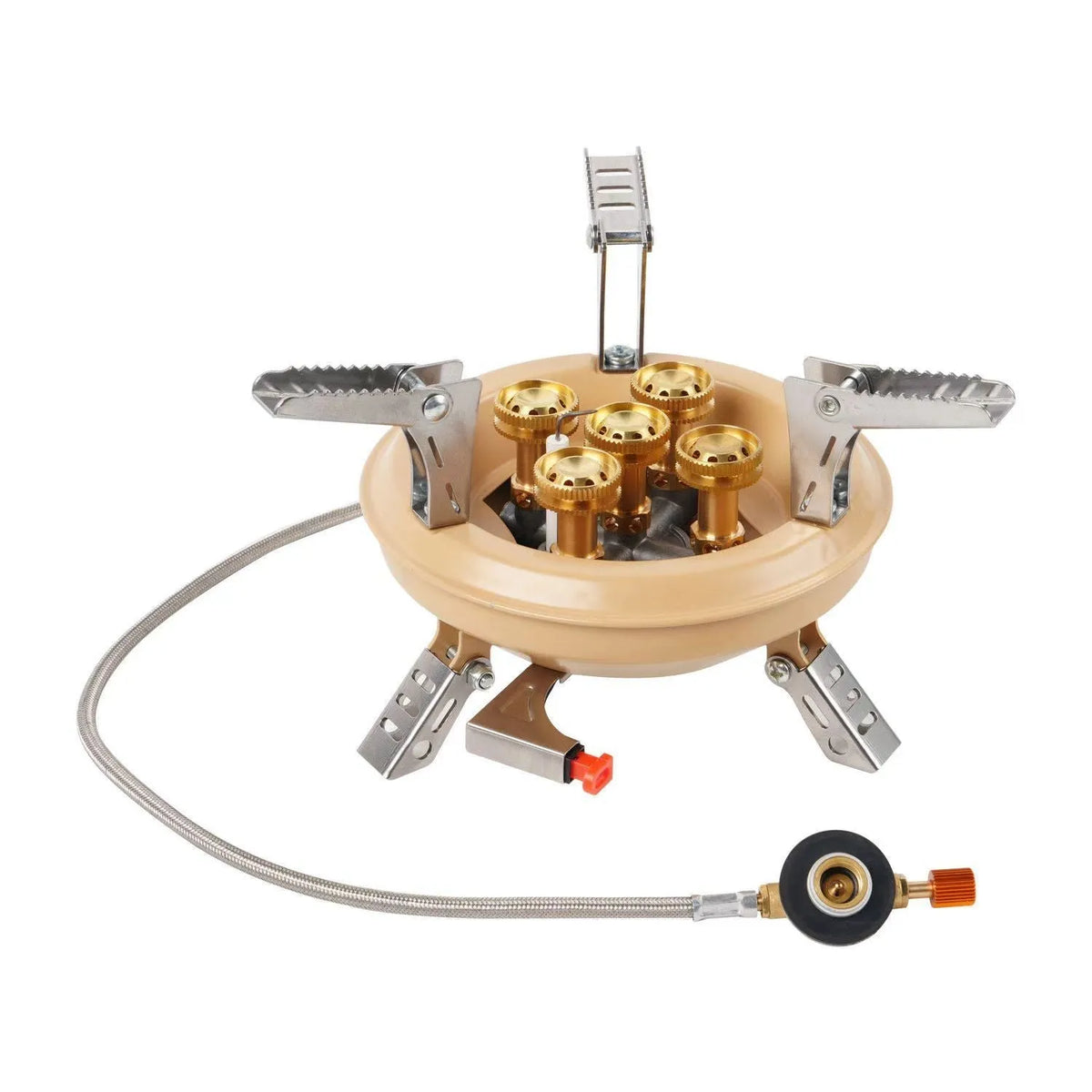 Portable windproof gas stove for camping and picnics, single burner, 1-2 people, black or khaki
