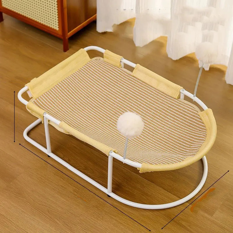 Large grey fabric pet kennel with mesh ventilation panels for cats