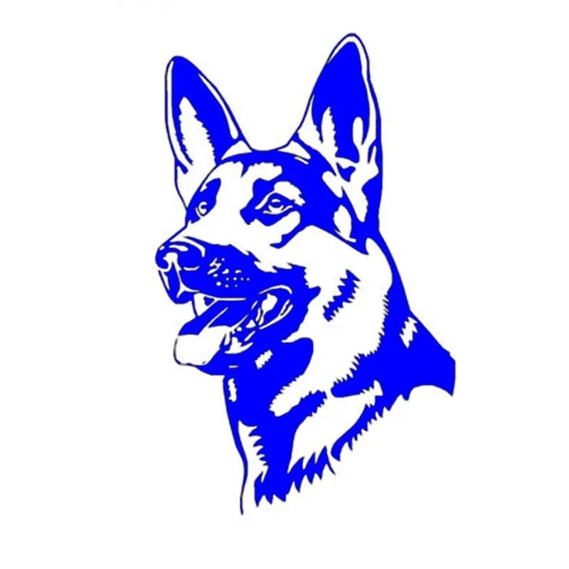 Reflective Alsace Shepherd hunting dog bumper sticker in multiple colour options