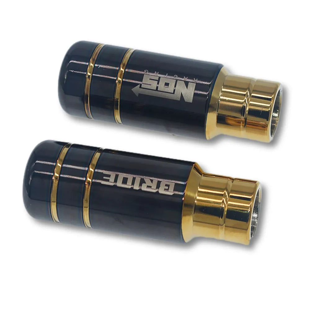 Roasted blue stainless steel automotive gear shift head with aluminium alloy components and installation sleeves
