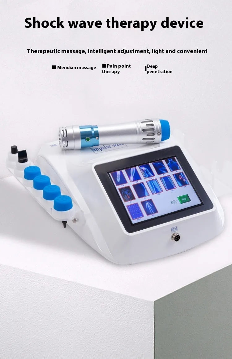 Electromagnetic extracorporeal shock wave physiotherapy instrument with handheld remote control device