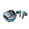 Black wireless Bluetooth 5.0 stereo gaming headset with in-ear noise-cancelling design
