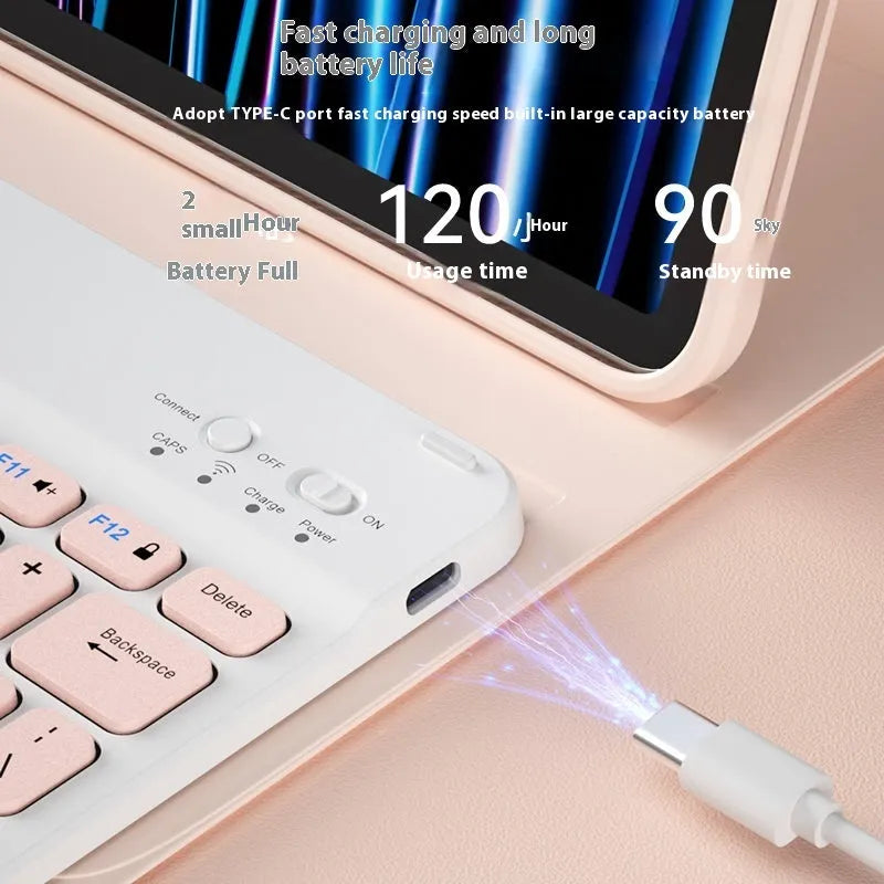 Bluetooth keyboard and rechargeable mouse set for tablets and PCs in multiple colour options