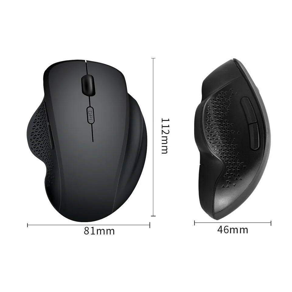 Grey and black self-charging wireless optical mouse for laptop computers with USB cable