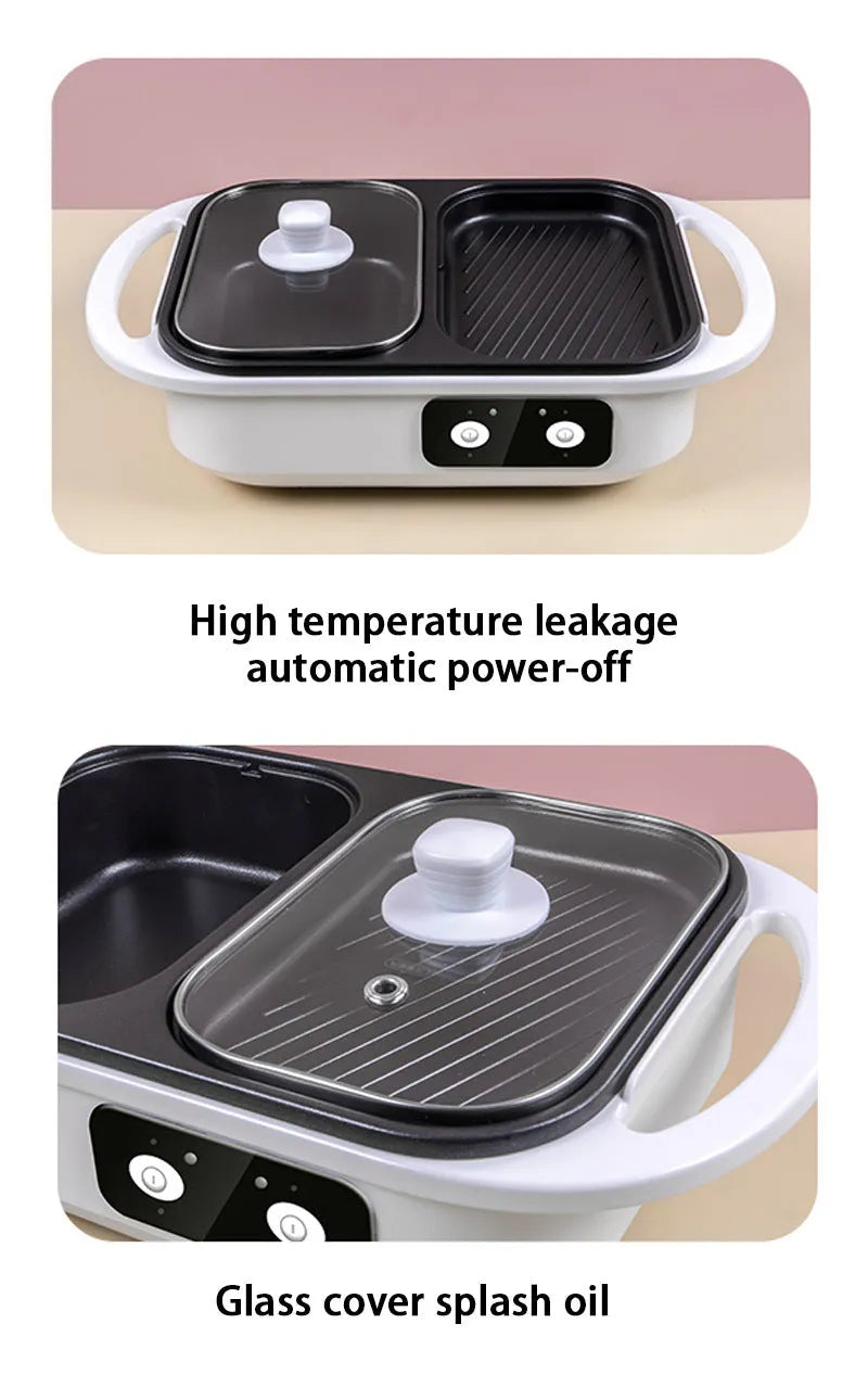 Green or white household electric hot pot appliance with mechanical controls for 2-3 people.