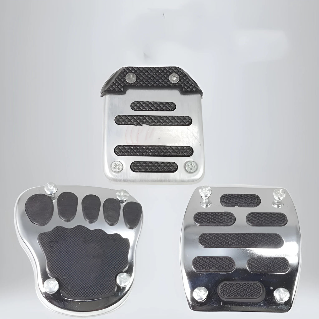 Metal motorcycle brake pedal skid plate with square foot pedal and small brake plate