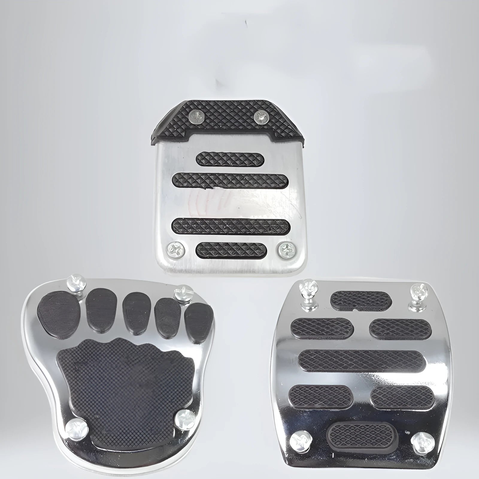 Metal motorcycle brake pedal skid plate with square foot pedal and small brake plate