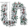 Snow-flocked PVC rattan Christmas decorative vine garland in three lengths.