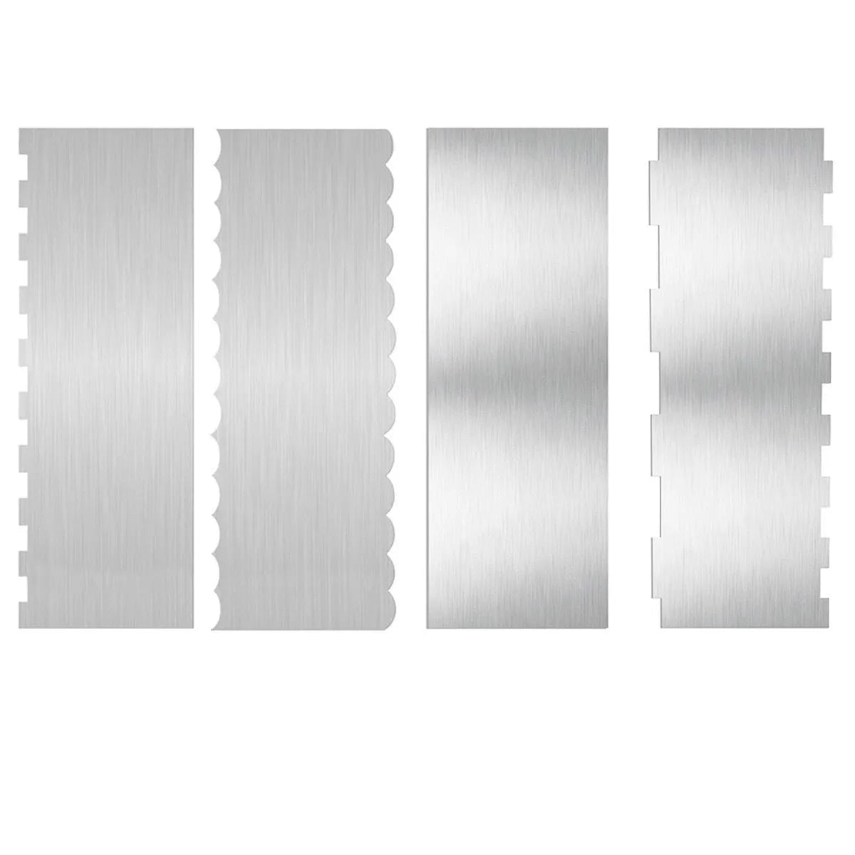 Stainless steel cream scraper with polygon patterns for cake decorating