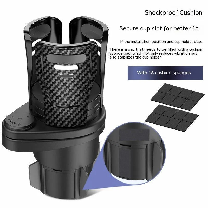 ABS plastic car cup holder modification kit in carbon fibre and matte colour finishes