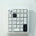 Wireless mechanical keyboard with numeric keypad in black colour showing three connection modes