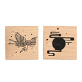 Mr. Paper wooden DIY stamp set with rubber printing surface from the Huahegui series.