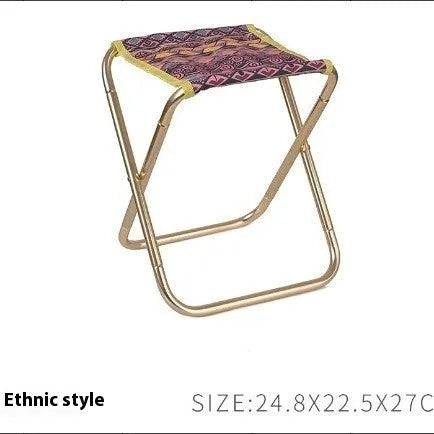 Black aluminium alloy folding stool shown in a folded position for portable storage.