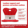 Ergonomic waist support office seat cushion in solid colour with posture correction design