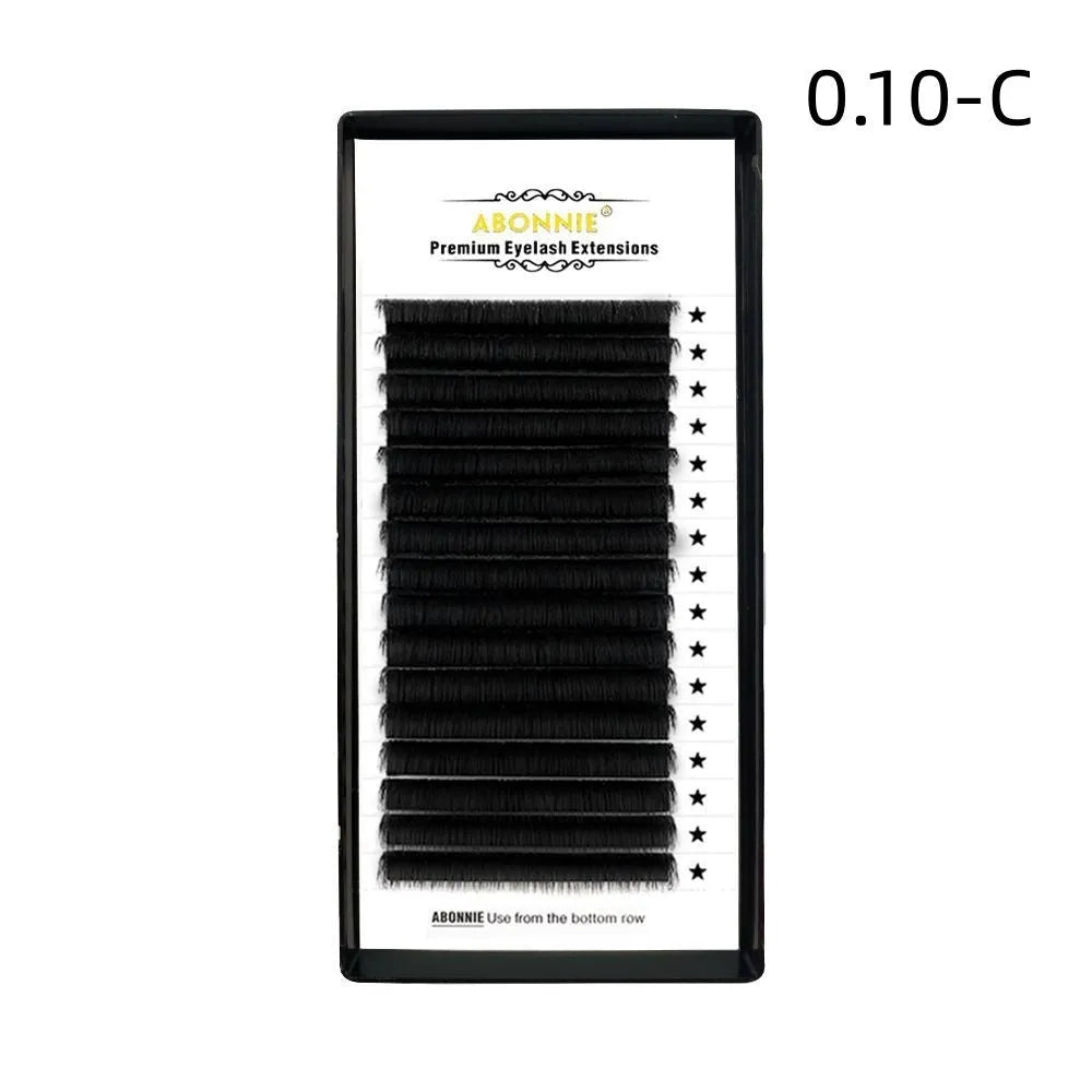 16-row false eyelashes with dense mink hair strands showing length options from 8mm to 18mm