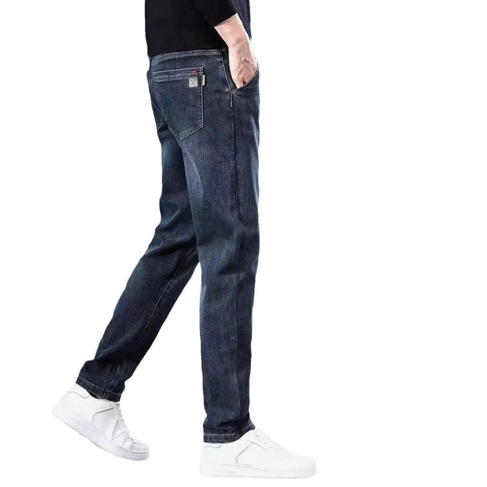 Slim straight casual trousers in polyester fabric with micro-elasticity for summer street fashion wear