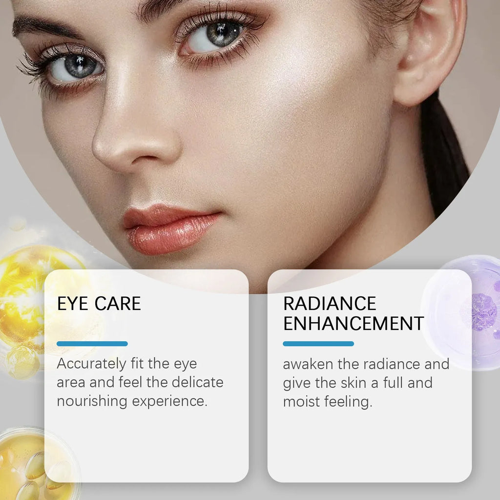 Single pair of micro needle eye mask patches for dark circle treatment with dissolvable technology.