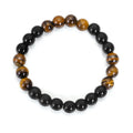 Tiger eye stone tassel pendant on ball bead chain necklace with national style design