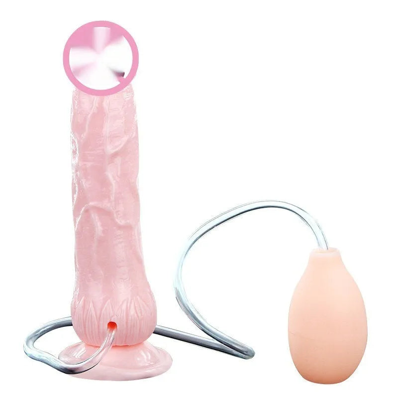 Flesh-coloured simulated dildo with a strong suction cup base, showing its 200mm length and 40mm width.