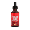 60ml glass bottle of vitamin D3 K2 hawthorn fruit liquid supplement drops with a dropper cap.