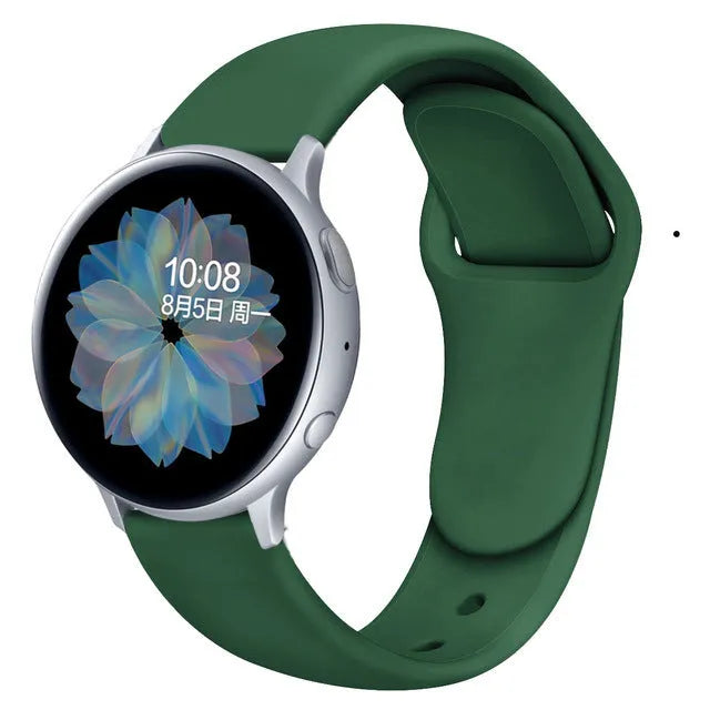 Samsung Galaxy Active 2 silicone replacement strap with reverse buckle in assorted colours