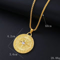 Gold-coloured geometric necklace with zircon detailing on alloy pendant for women