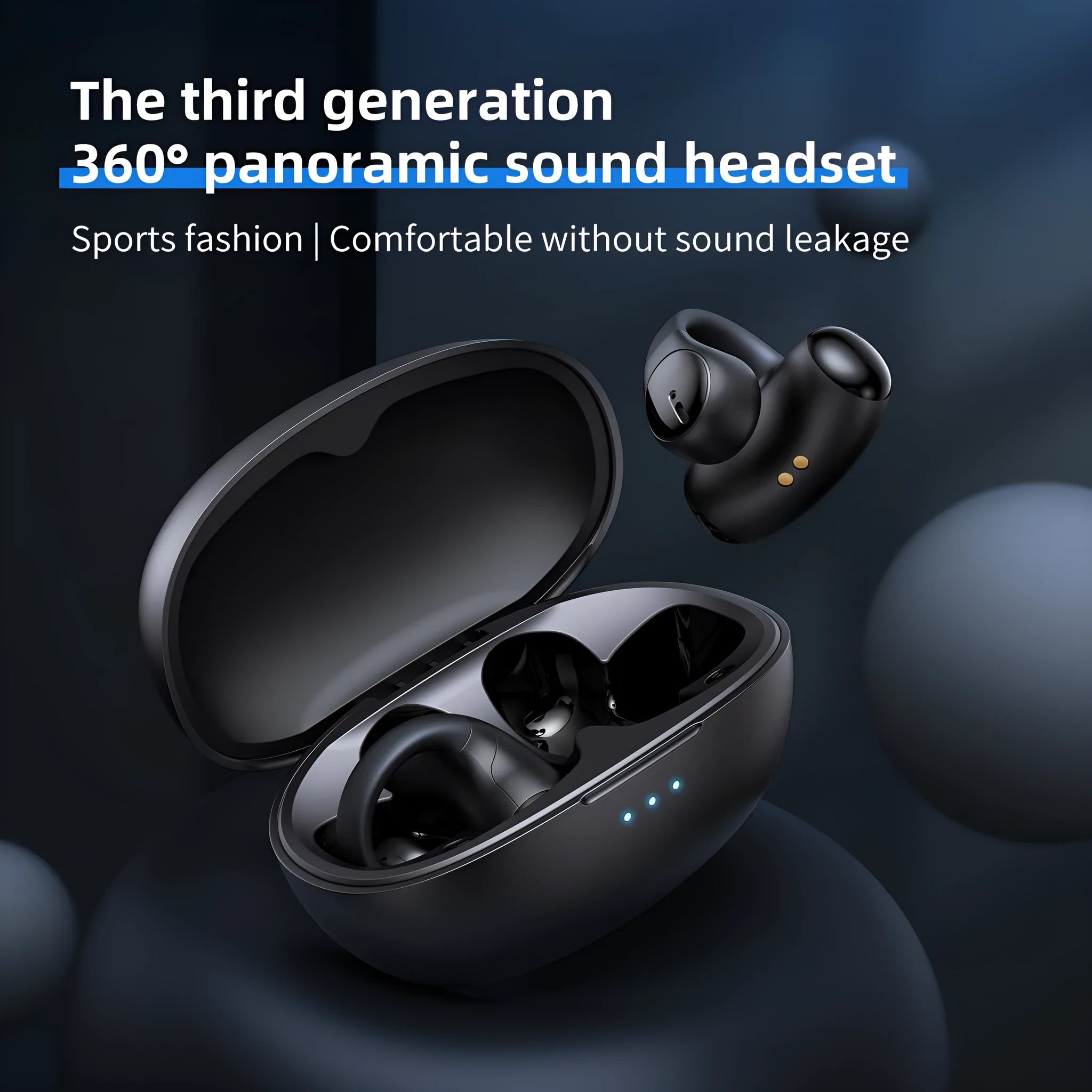 Black and white T306 Bluetooth wireless clip-on gaming and sports headset with ear hook design.