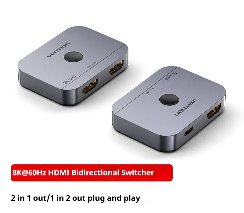 Grey alloy cable separator for HD computer audio and video two-way conversion to television line.