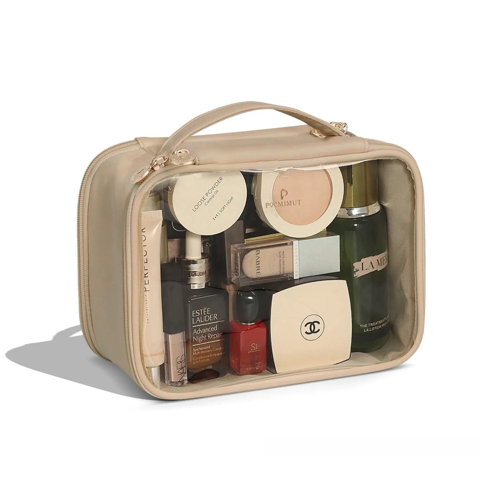 Transparent PVC leather cosmetic bag with waterproof travel storage in multiple colours and sizes